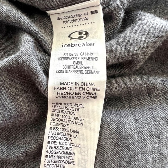 ICEBREAKER Merino 200 Half Zip 100% Merino Wool Base Layer Gritstone Heather - L - Picture 6 of 9